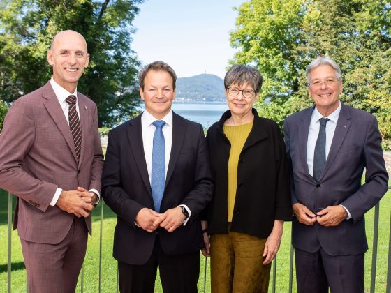 LR Willibald Ehrenhöfer, Rektor Sven Fisler, Rektorin Andrea Seel, LH Peter Kaiser